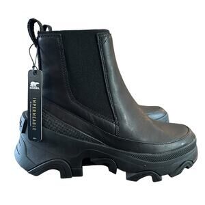 Sorel Brex Boot Chelsea Waterproof Leather NEW Size 5.5 Black Pull On